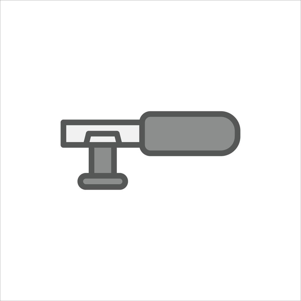 microphone filled outline icon, microphone colour line illustration vector