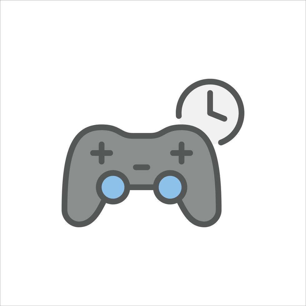 Game Time filled outline icon. gaming color line illustration. vector