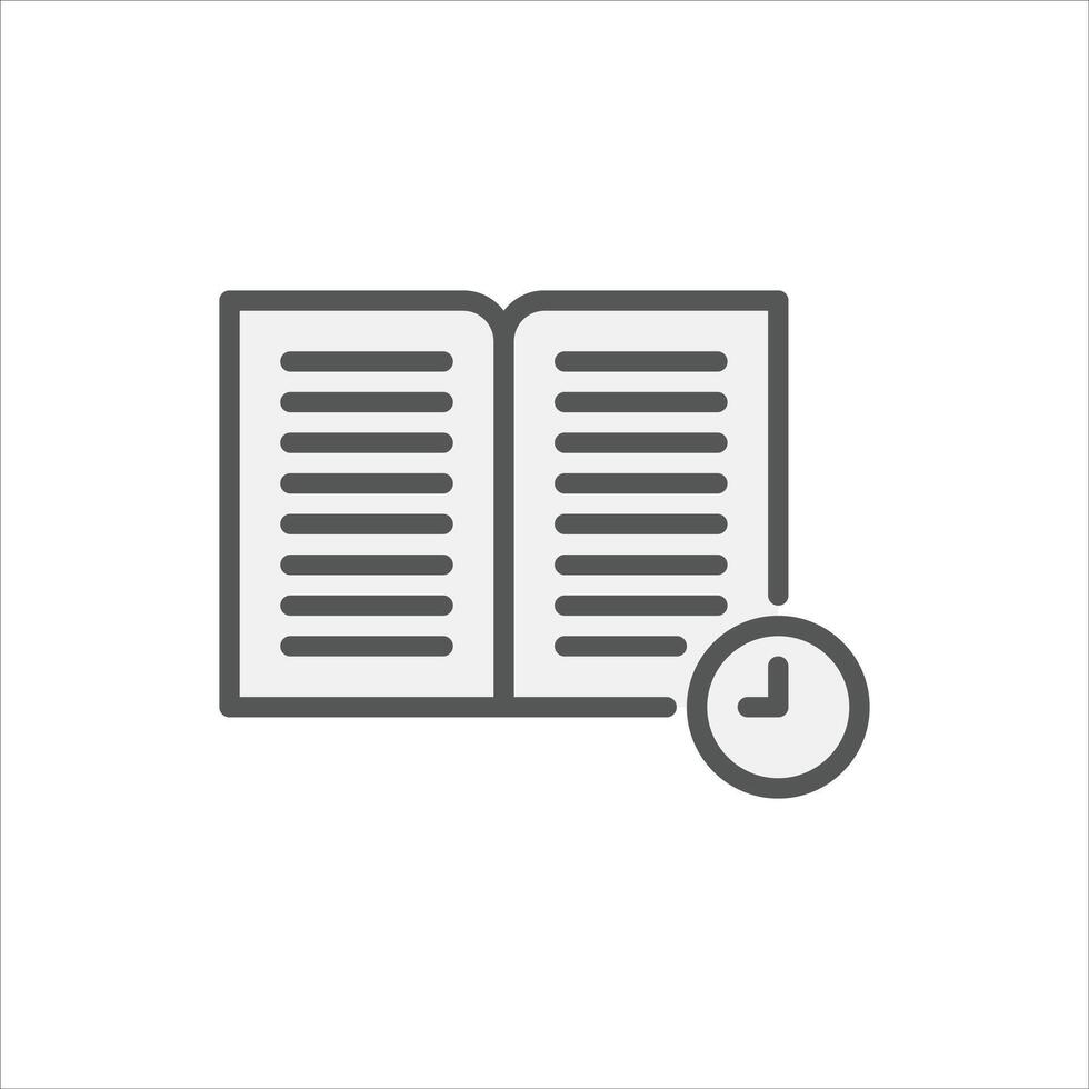 Reading Time filled outline icon. Study color line illustration. vector