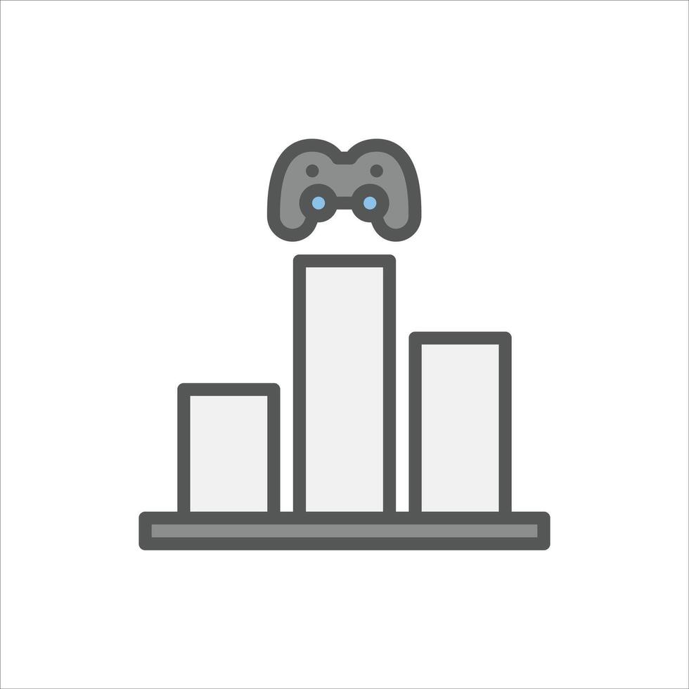 Game Rank filled outline icon. gaming color line illustration. vector