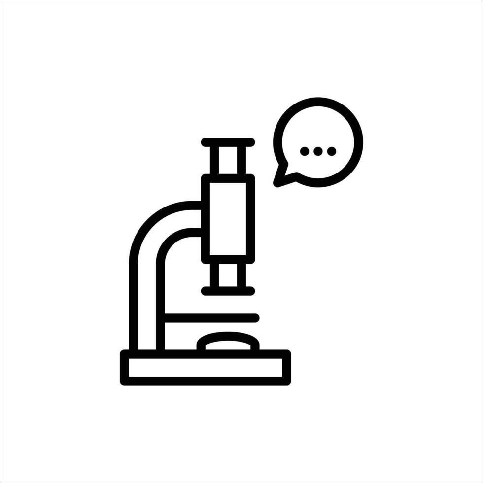 Microscope outline icon. Research black line illustration. vector
