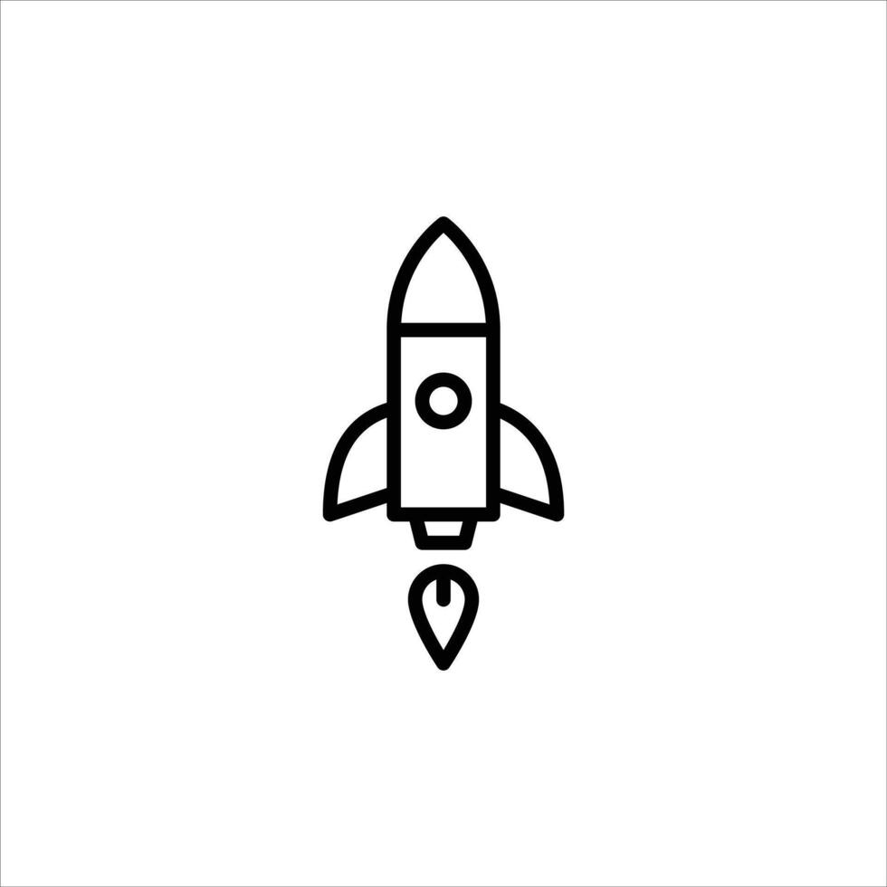 startup outline icon. rocket launch black line illustration. vector