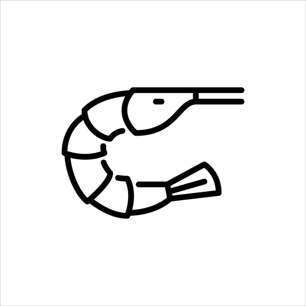 Shrimp outline icon. Shrimp black line illustration. vector