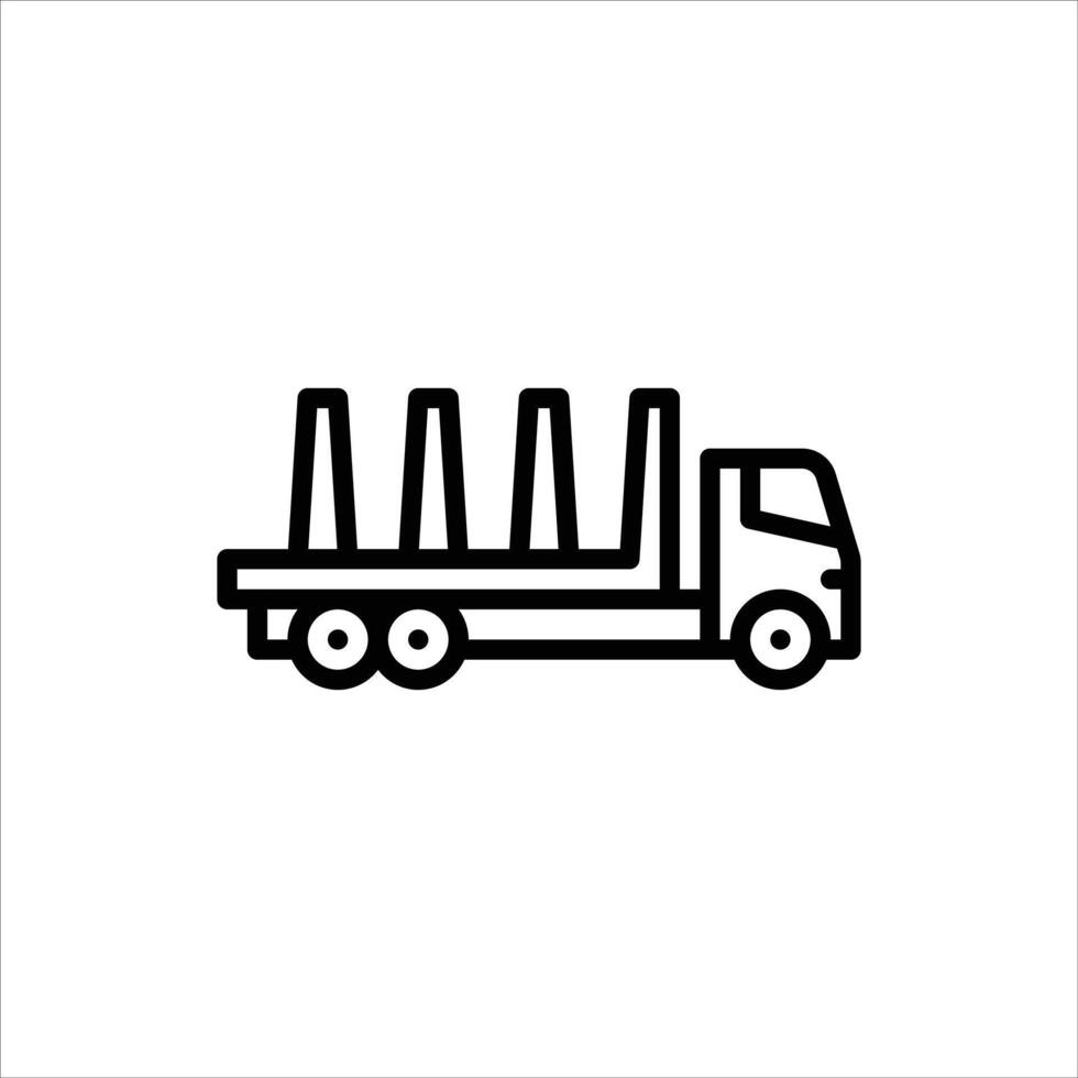 Logging Truck outline icon. logging truck line illustration vector
