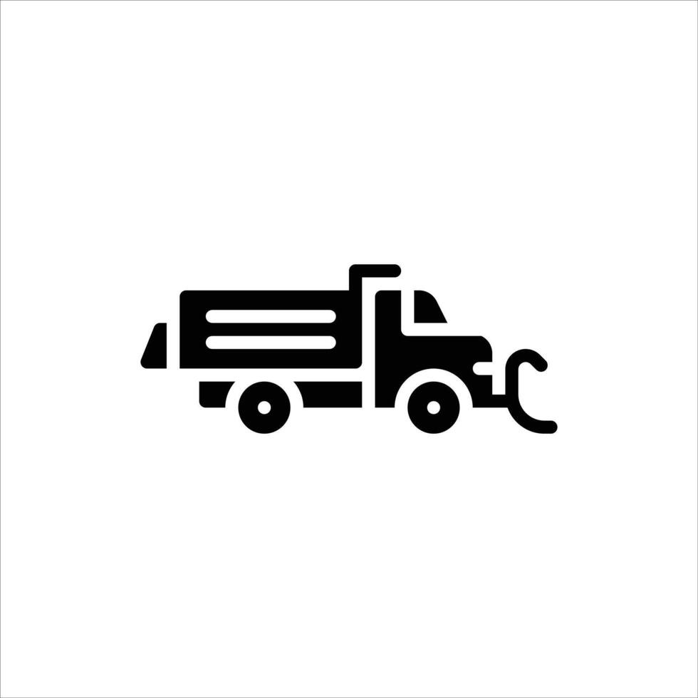 Snow Plow Truck glyph solid icon. truck black illustration vector