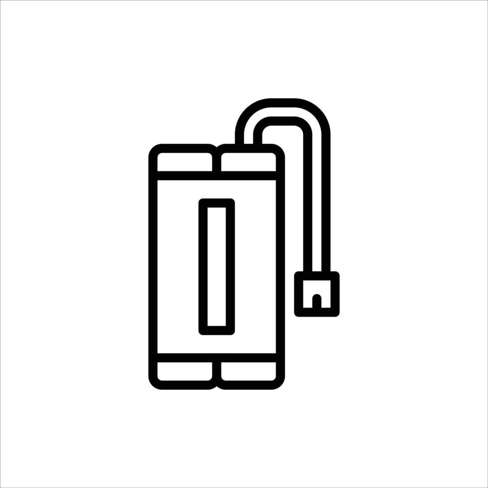 remote control battery outline icon, battery black line illustration vector