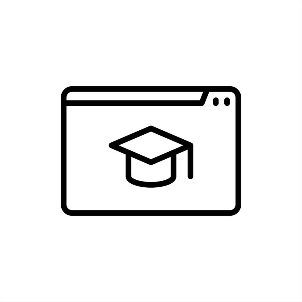 Online Learning outline icon. Online Learning black line illustration. vector
