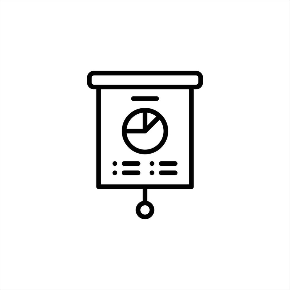 presentation outline icon. screen black line illustration. vector