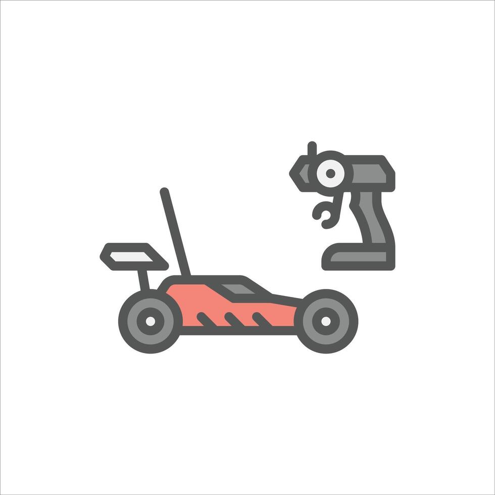 Remote control car filled outline icon, Remote control car color line illustration vector