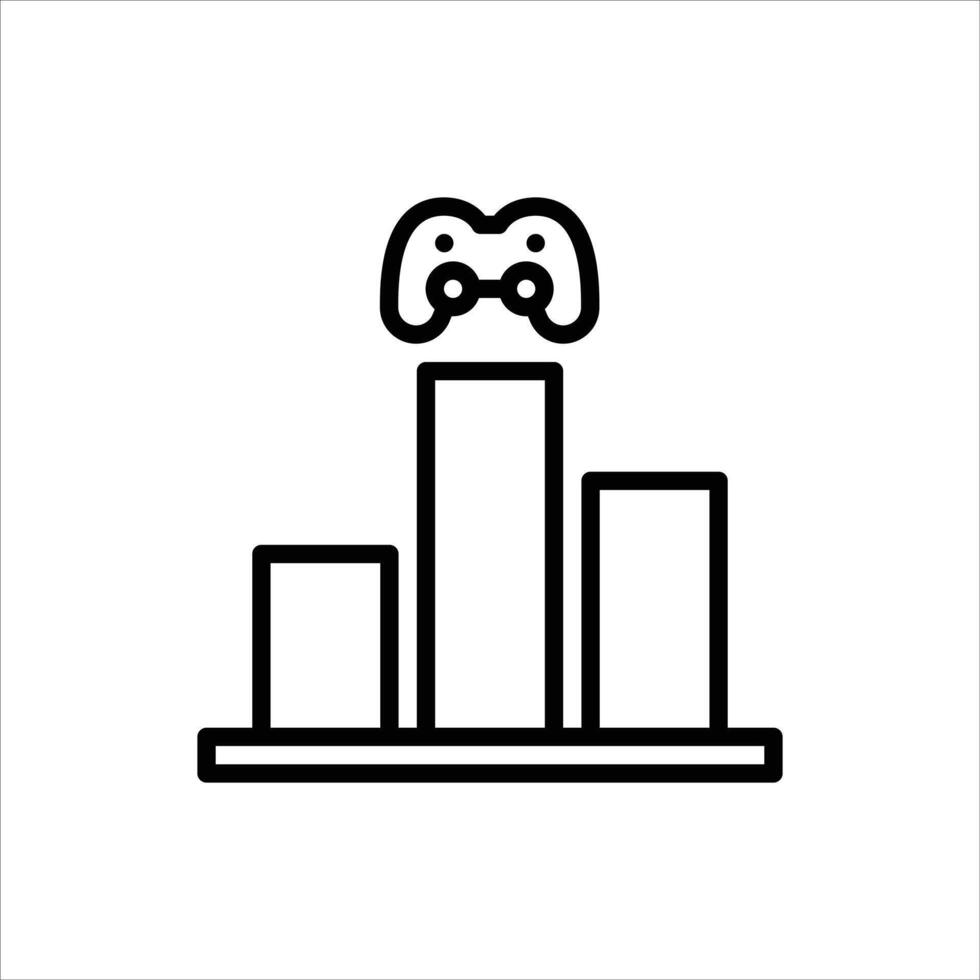 Game Rank outline icon. gaming line illustration. vector