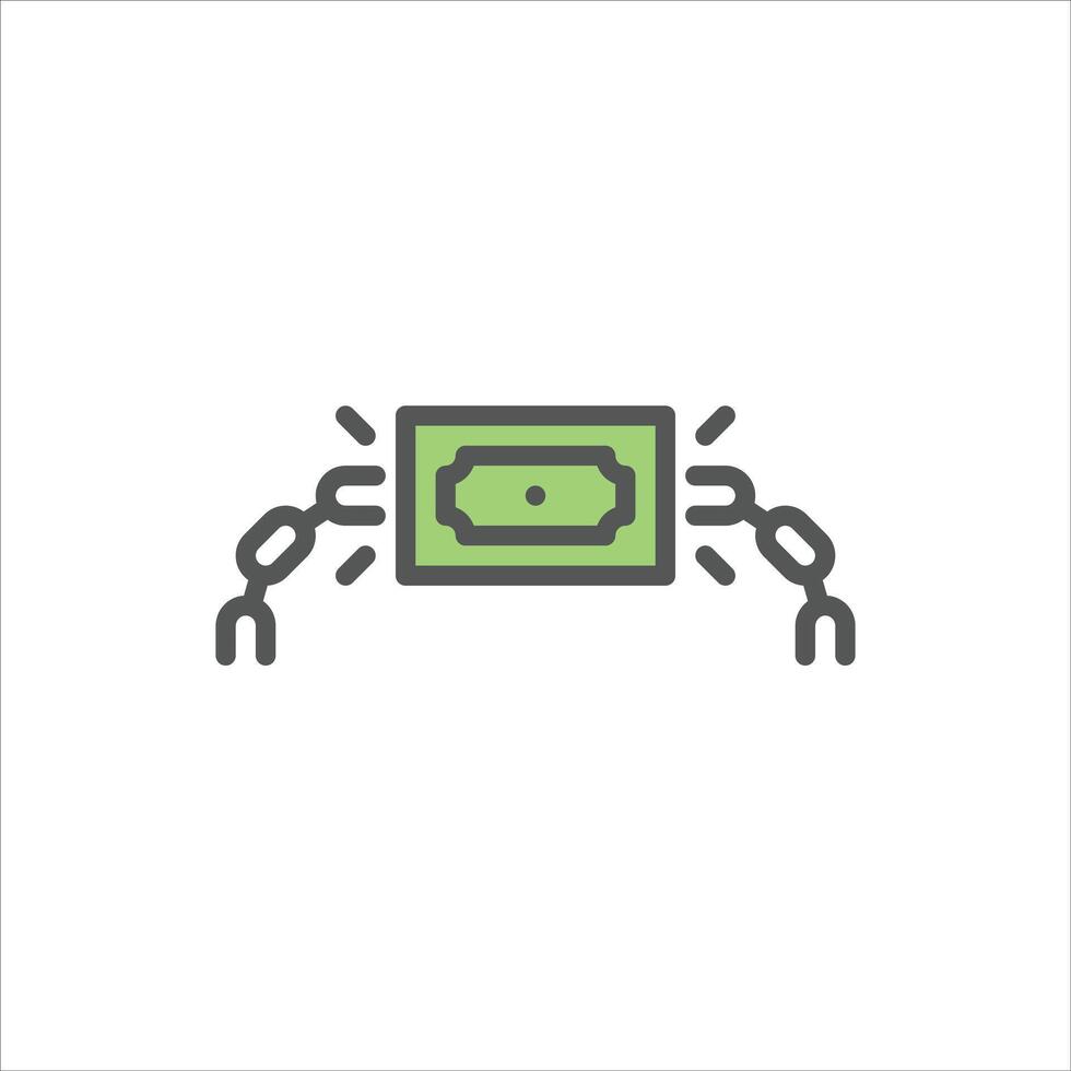 financial freedom filled outline icon. financial freedom color line illustration. vector