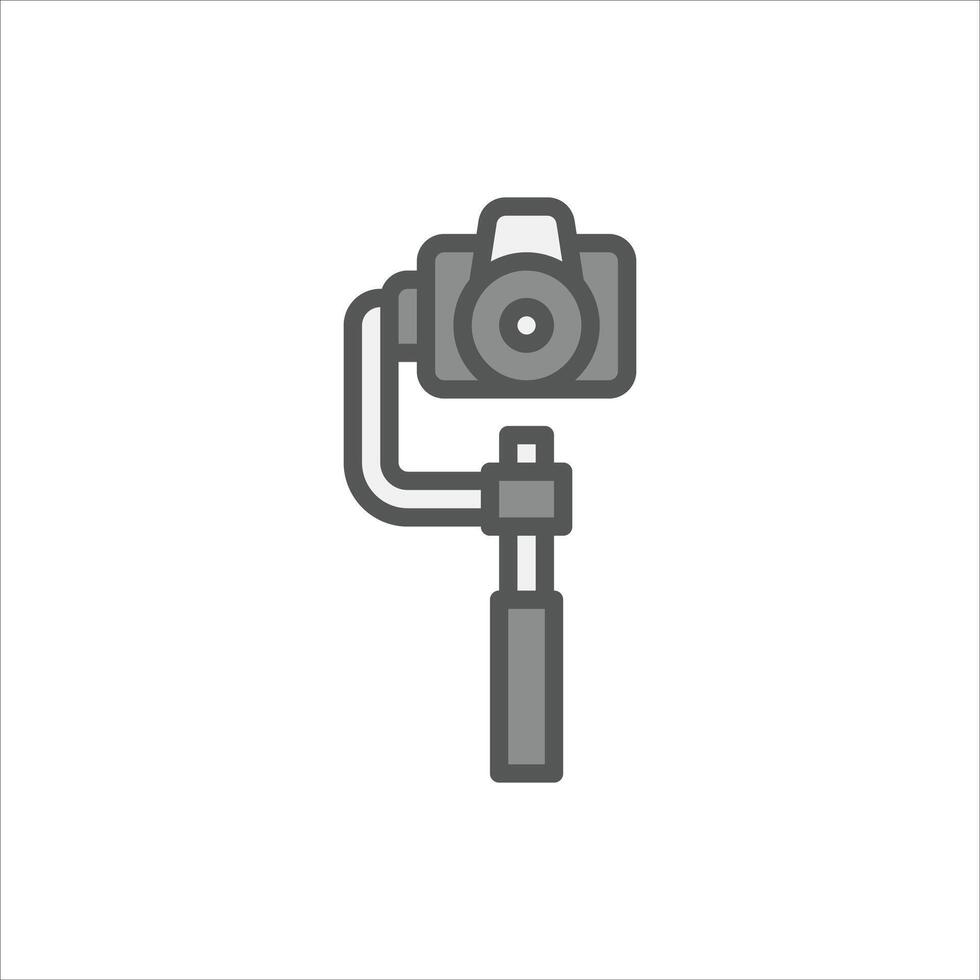 Stabilizer Camera filled outline icon, Stabilizer camera colour line illustration vector