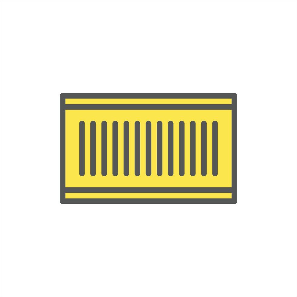 shipping container filled outline icon. freight container color line illustration. vector