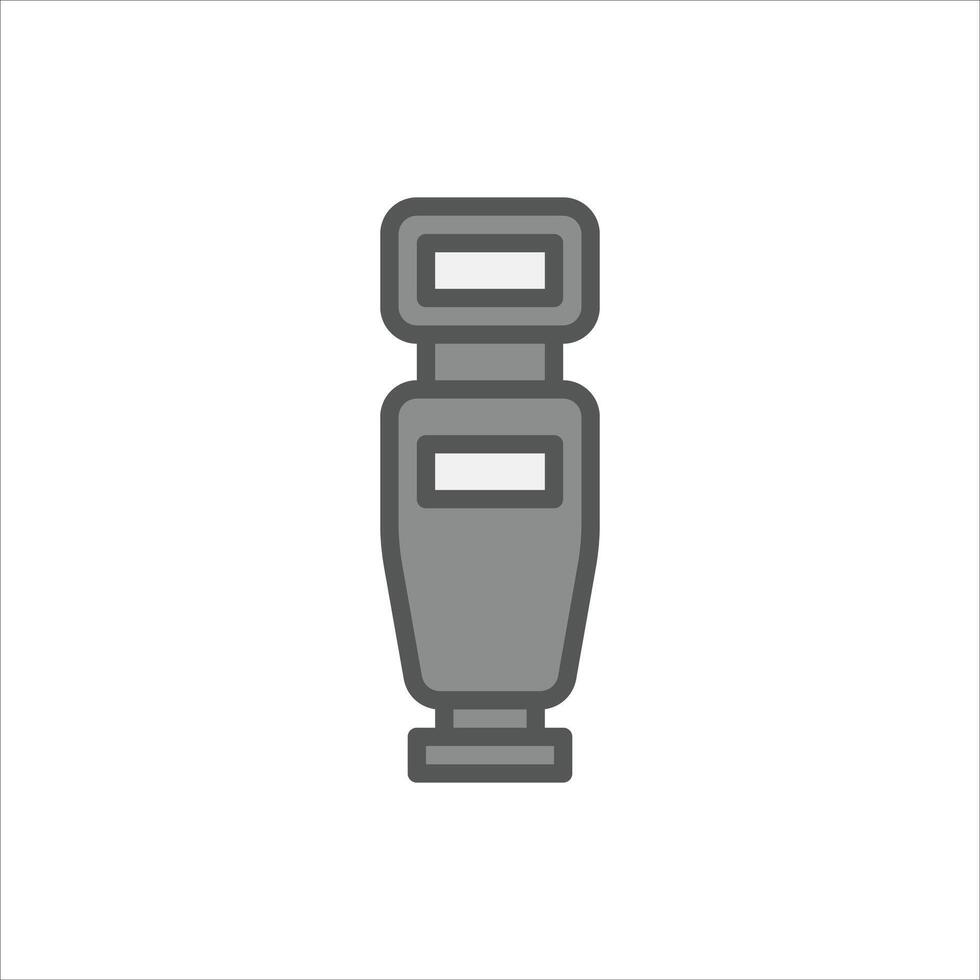 camera flash filled outline icon, flash colour line illustration vector