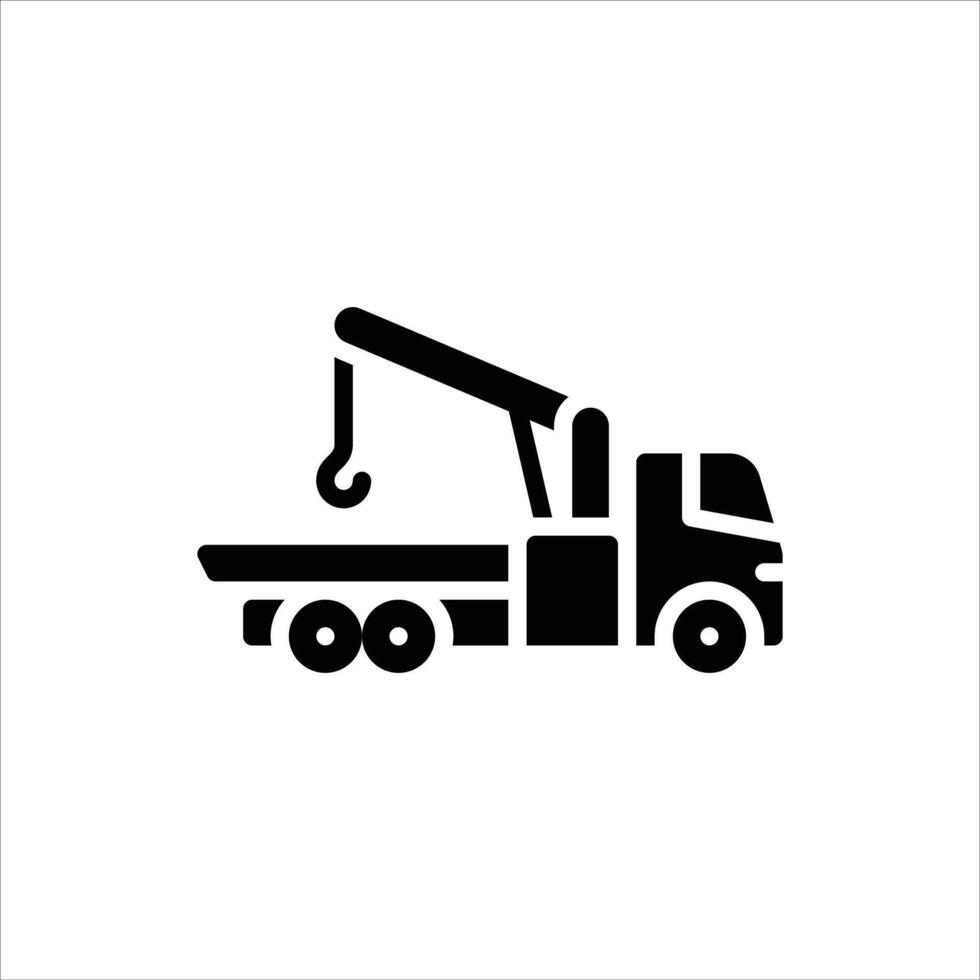 Crane Truck glyph solid icon. crane truck black illustration vector