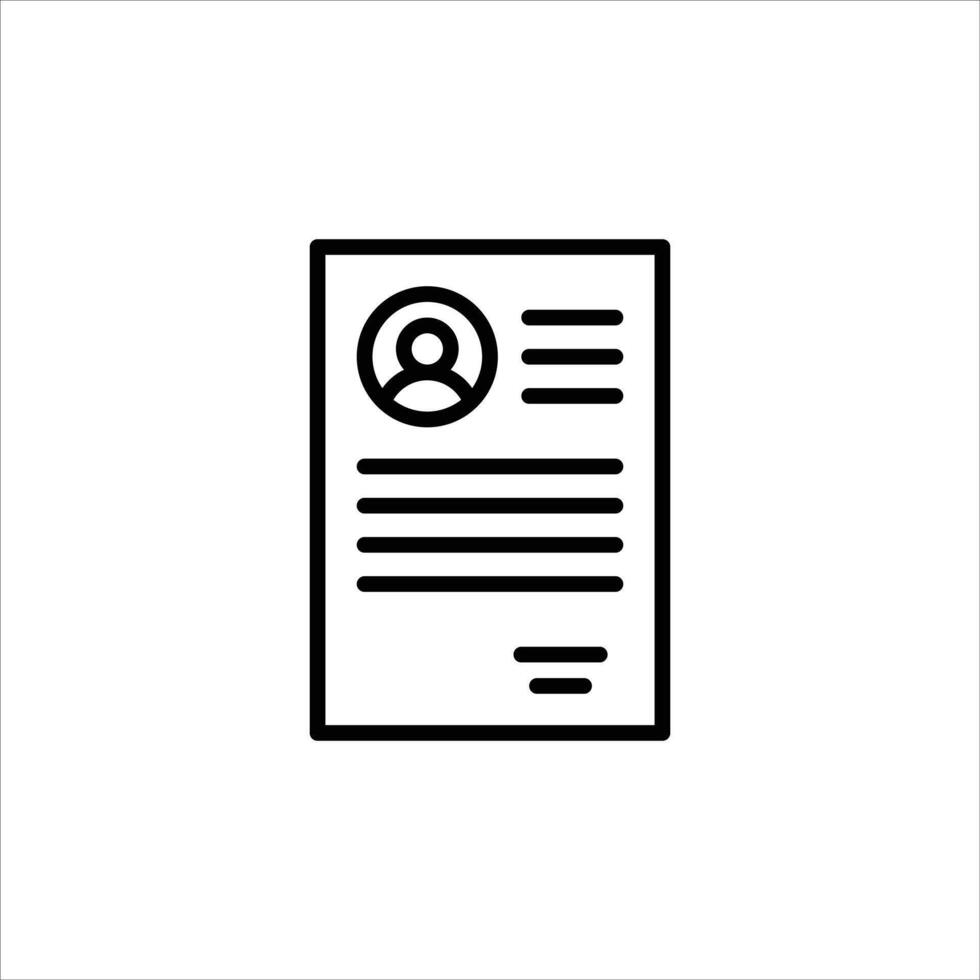 cv outline icon. resume black line illustration. vector