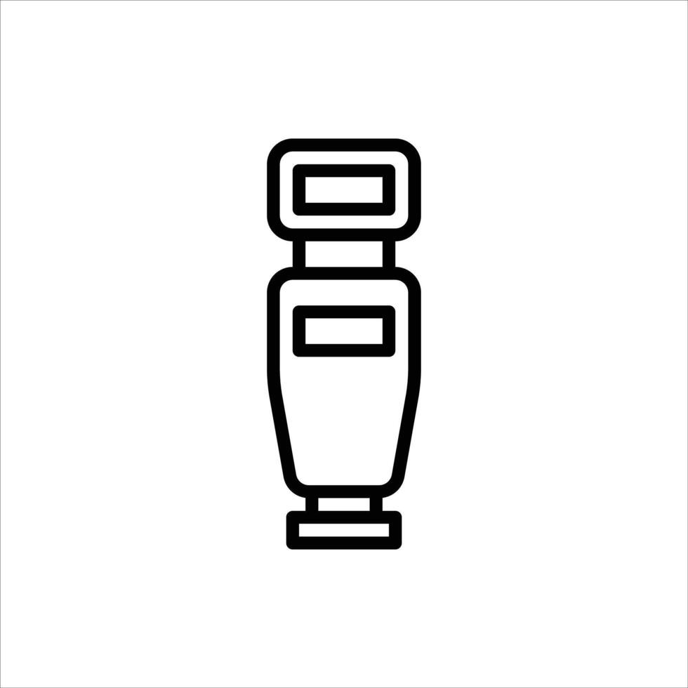 camera flash outline icon, camera flash black line illustration vector