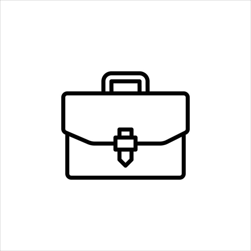 briefcase outline icon. work black line illustration. vector