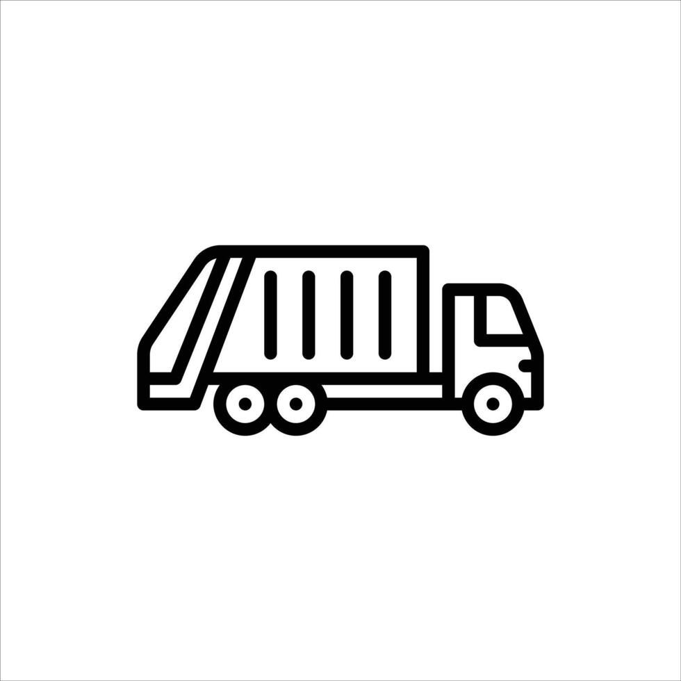 Garbage Truck outline icon. garbage truck line illustration vector