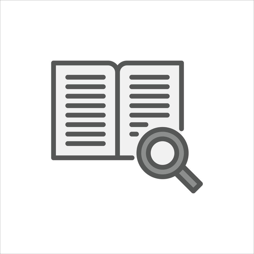 Study filled outline icon. Study color line illustration. vector