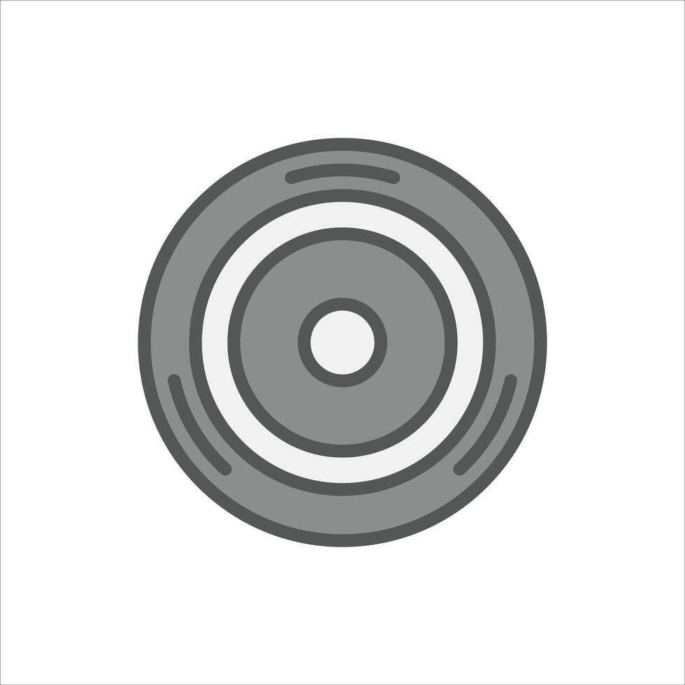 camera lens filled outline icon, lens colour line illustration vector