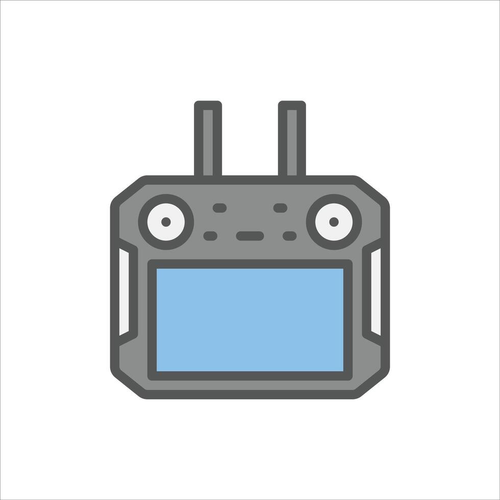 Controller with Display filled outline icon, controller color line illustration vector