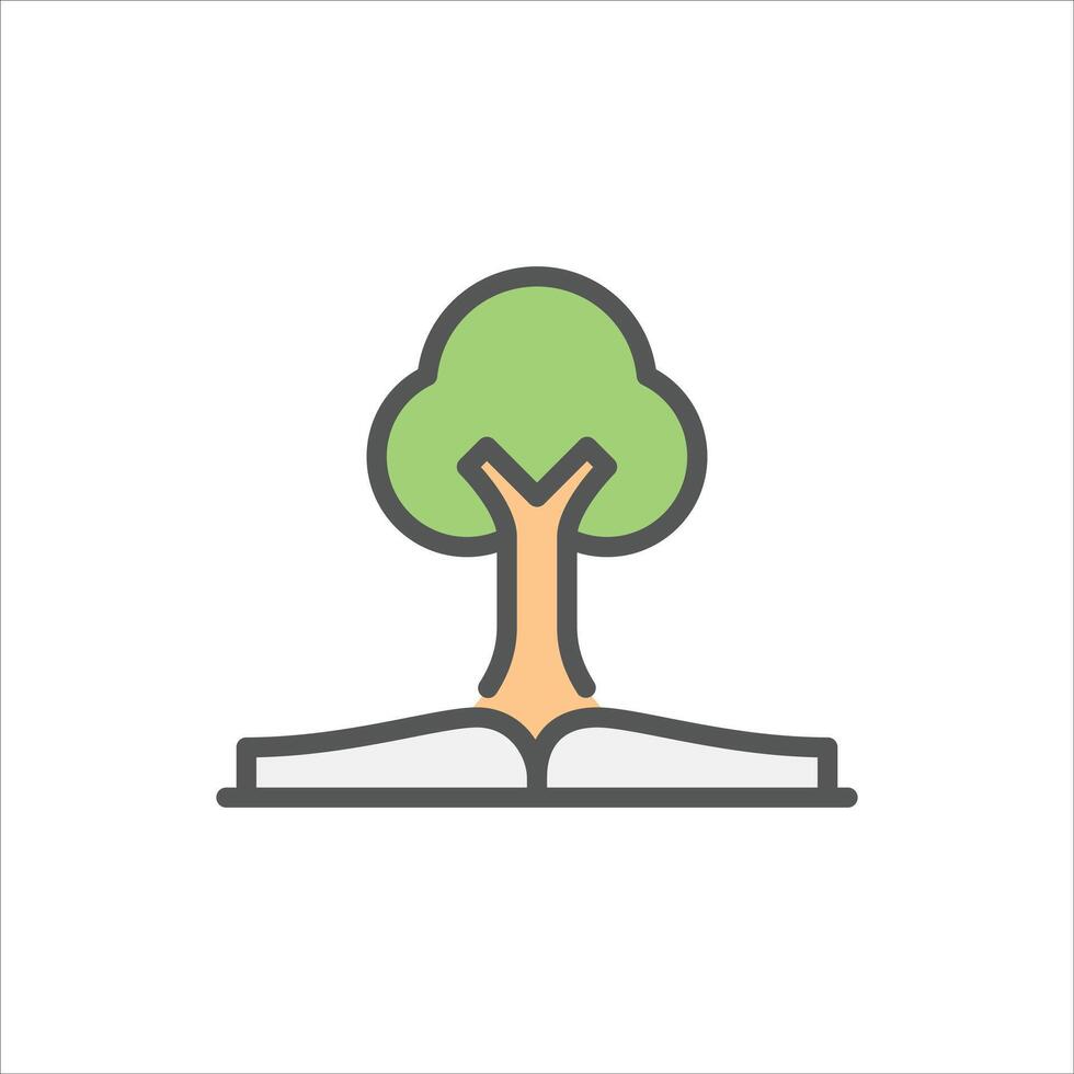 open book filled outline icon. knowledge color line illustration. vector