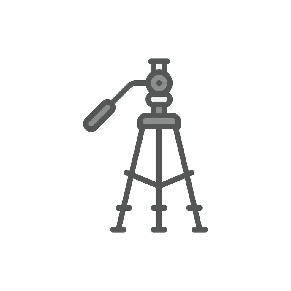 tripod filled outline icon, tripod colour line illustration vector