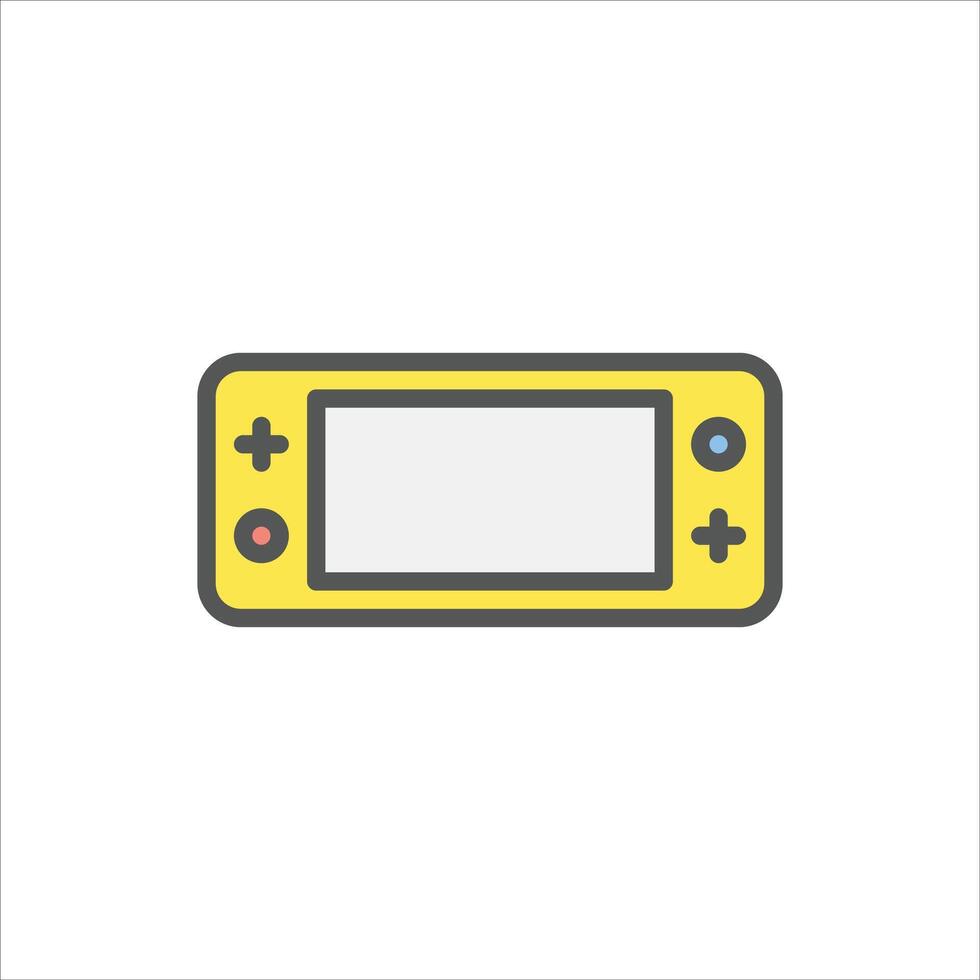 Game Console filled outline icon. gaming color line illustration. vector