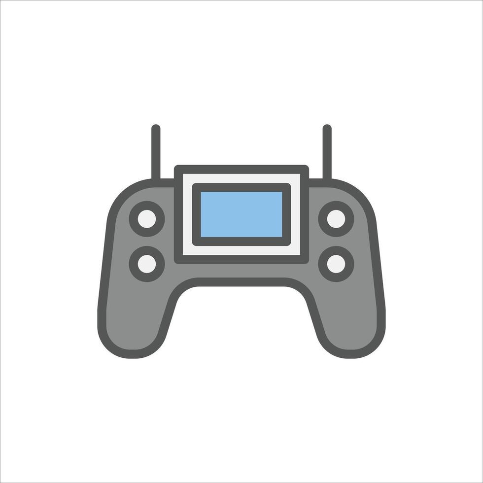 Controller with Display filled outline icon, controller display color line illustration vector