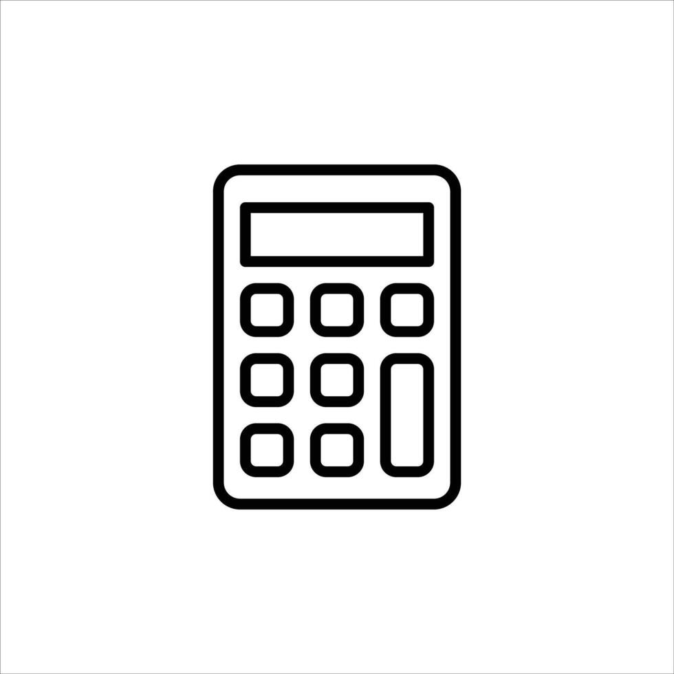 calculator outline icon. accounting black line illustration. vector