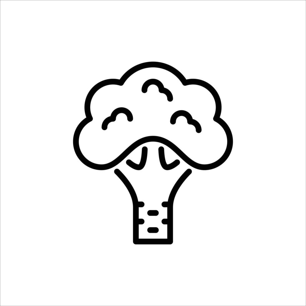 Broccoli outline icon. vegetable black line illustration. vector