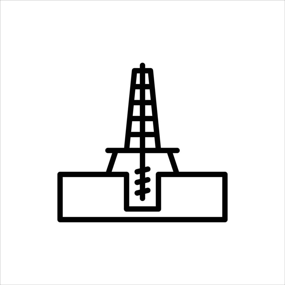 Drilling Rig outline icon, Drilling Rig black line illustration. vector