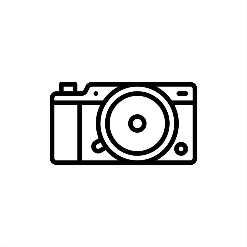 mirrorless outline icon, camera black line illustration vector
