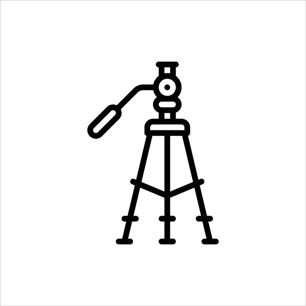 tripod outline icon, tripod black line illustration vector