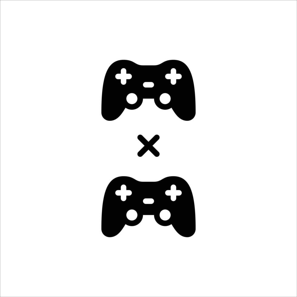 Versus glyph icon. gaming black Solid line illustration vector
