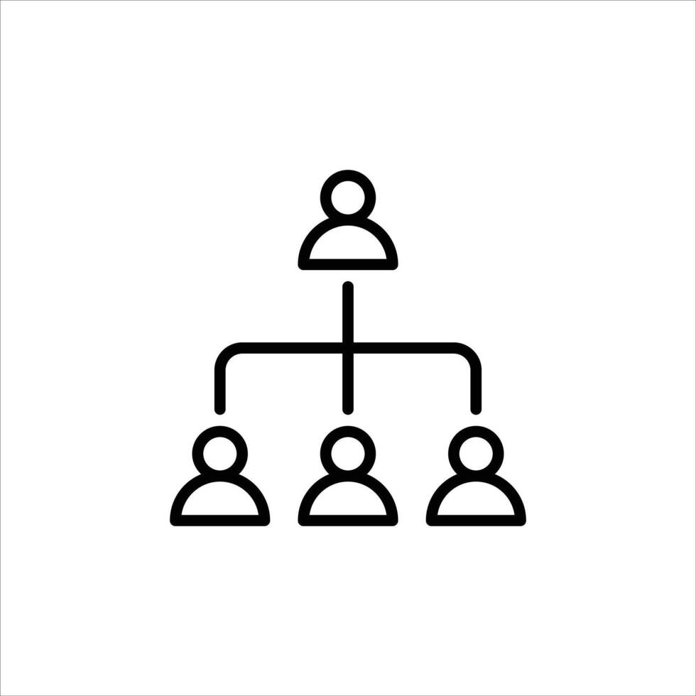 hierarchy outline icon. structure black line illustration. vector