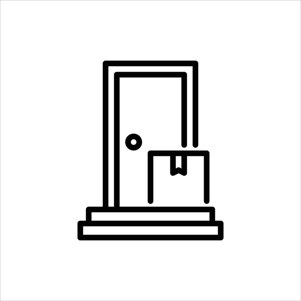 delivered outline icon. package delivered black line illustration. vector