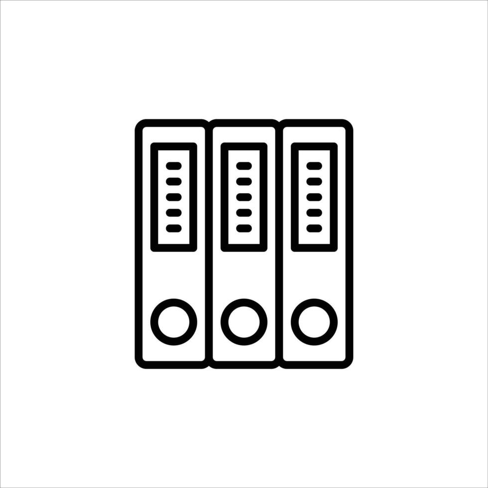 folder outline icon. archive black line illustration. vector