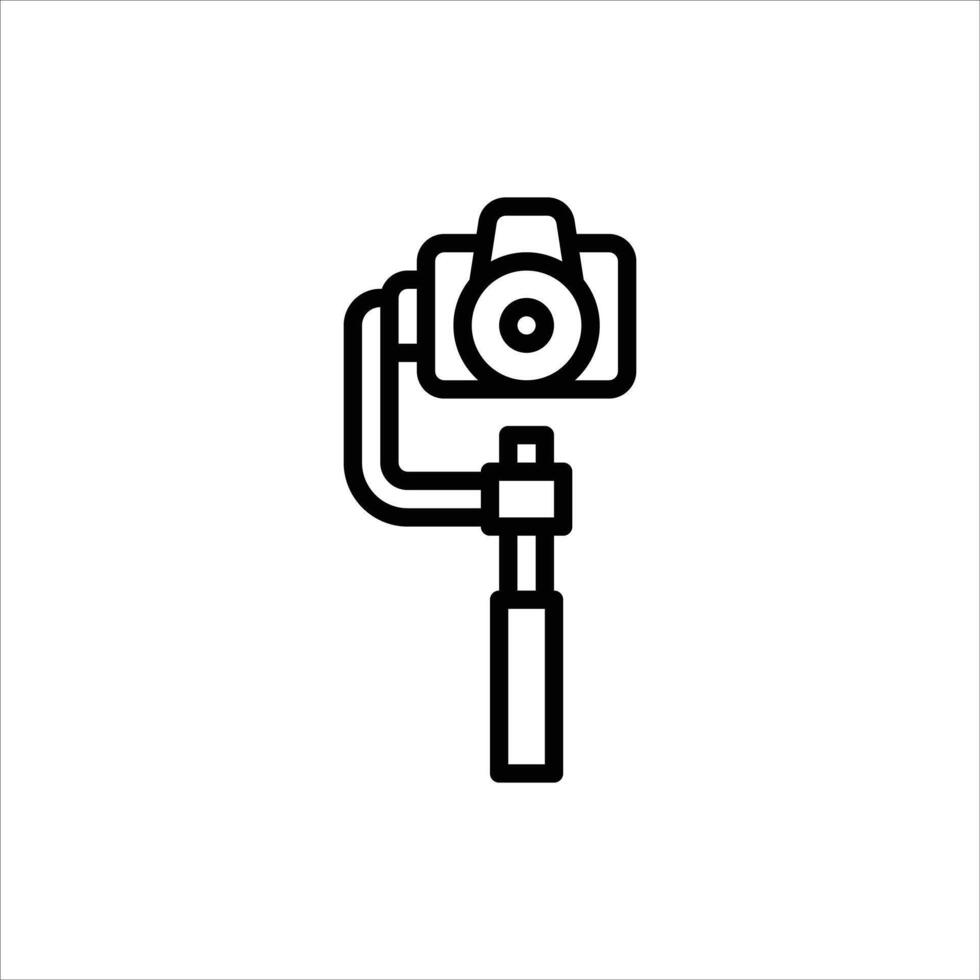 Stabilizer Camera outline icon, Stabilizer camera black line illustration vector