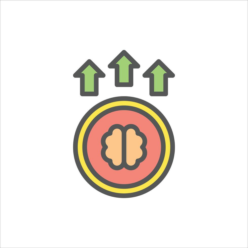 Knowledge Upgrade filled outline icon. Upgrade color line illustration. vector