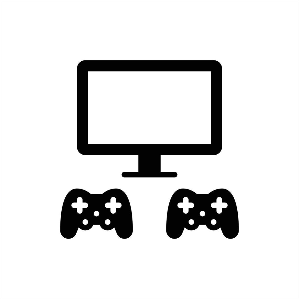 Multiplayer Game glyph icon. gaming black Solid line illustration vector