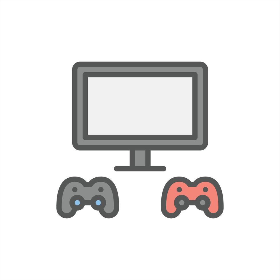 Multiplayer Game filled outline icon. gaming color line illustration. vector
