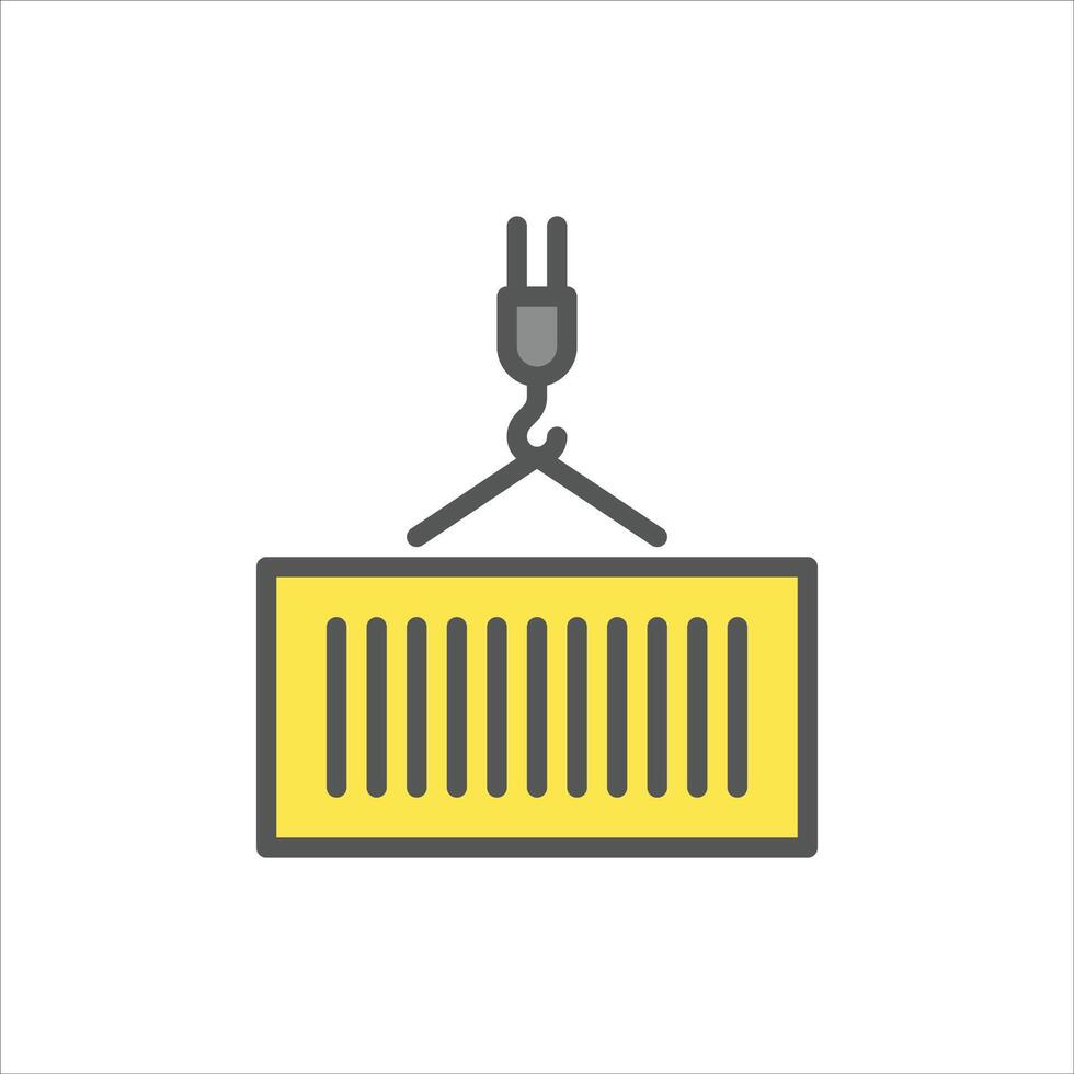hook filled outline icon. hook container color line illustration. vector