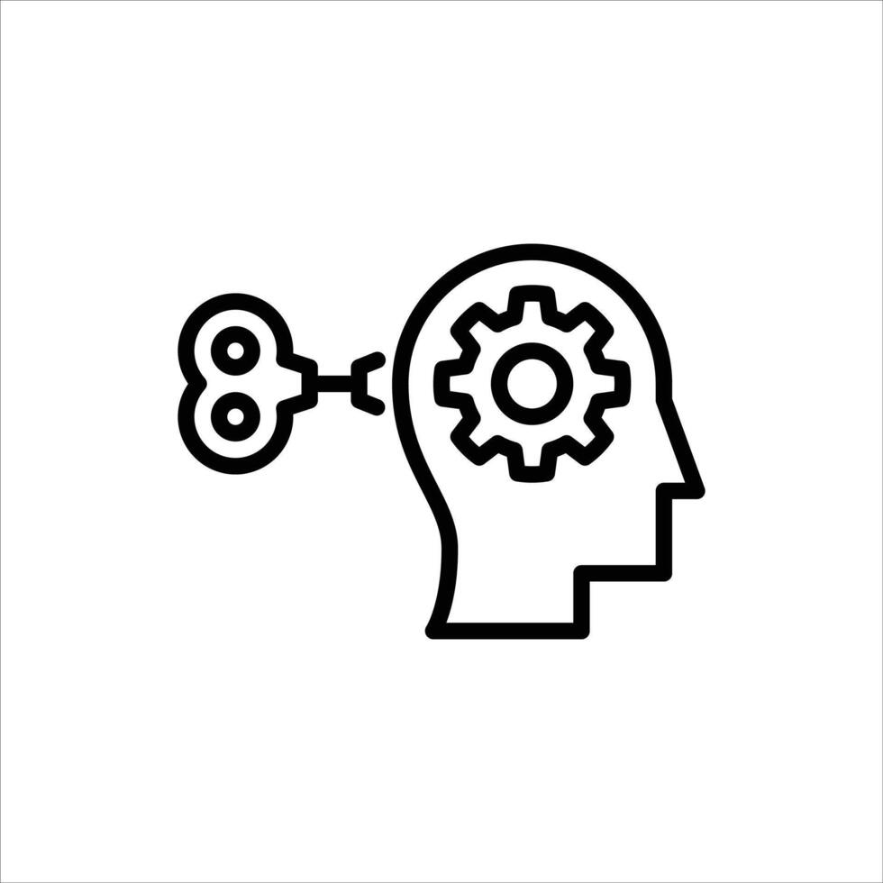 Thinking process outline icon. Think black line illustration. vector