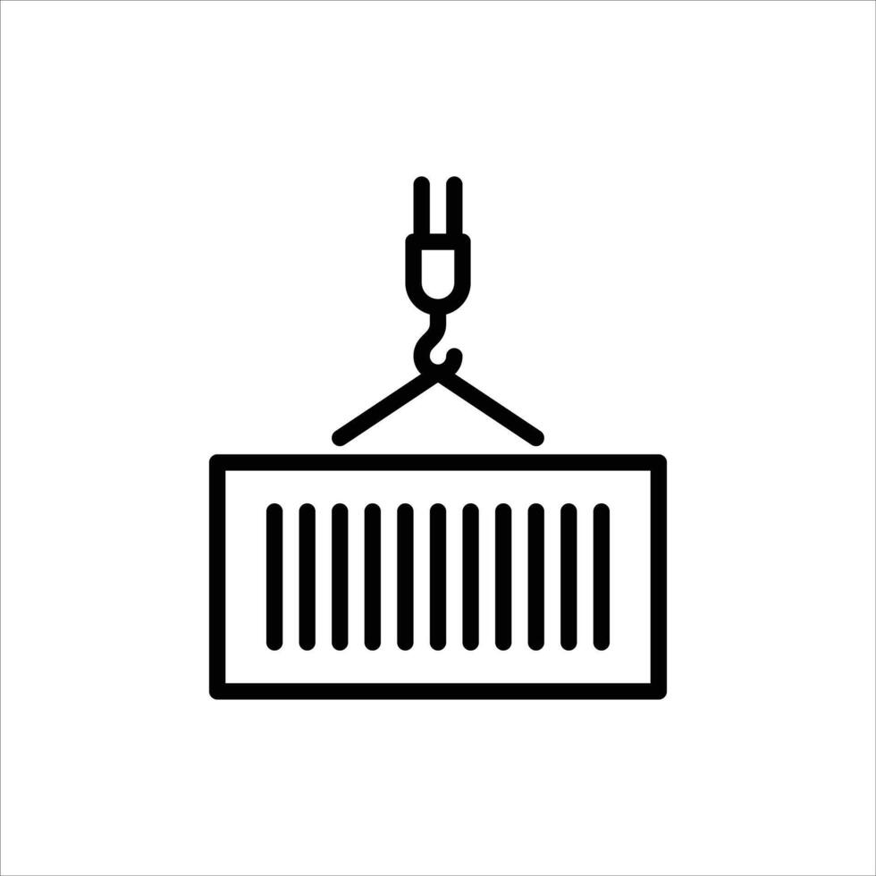 hook outline icon. hook container black line illustration. vector