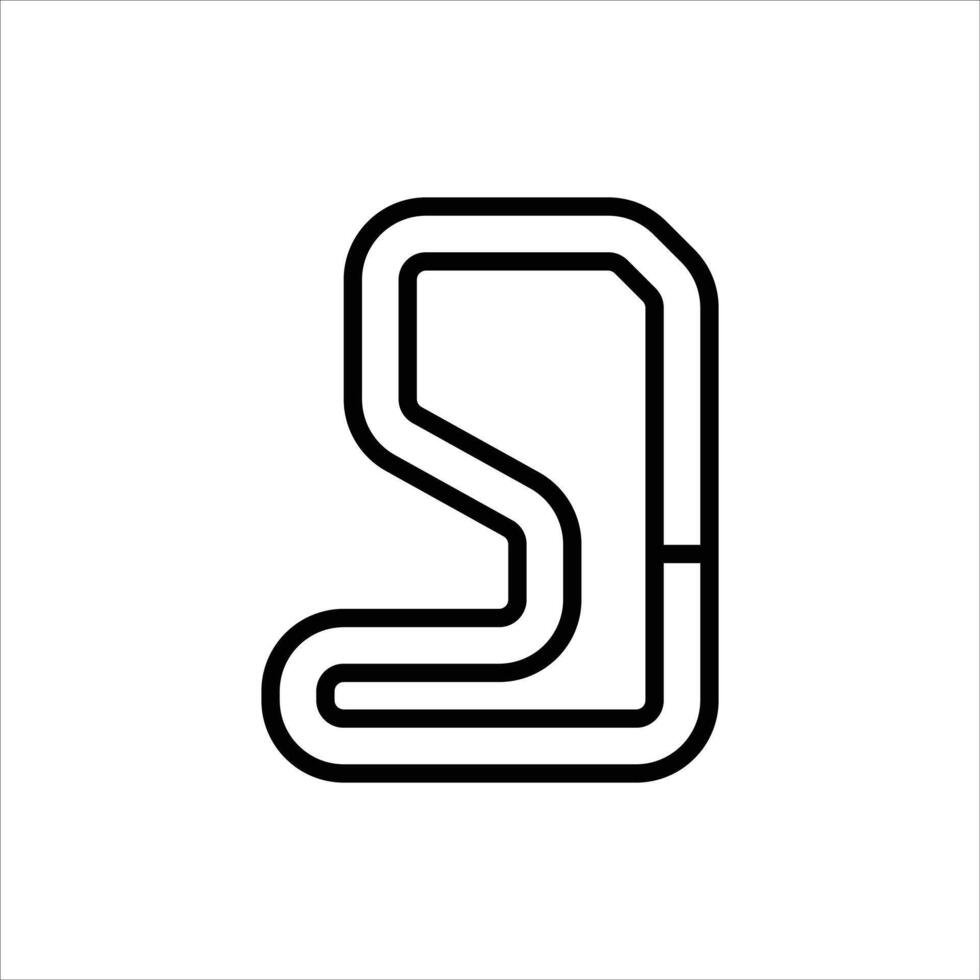 Circuit outline icon, Circuit black line illustration vector