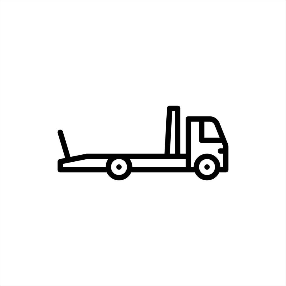 Tow Truck outline icon. towing truck line illustration vector