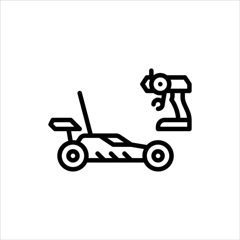 Remote control car outline icon, Remote control car black line illustration vector