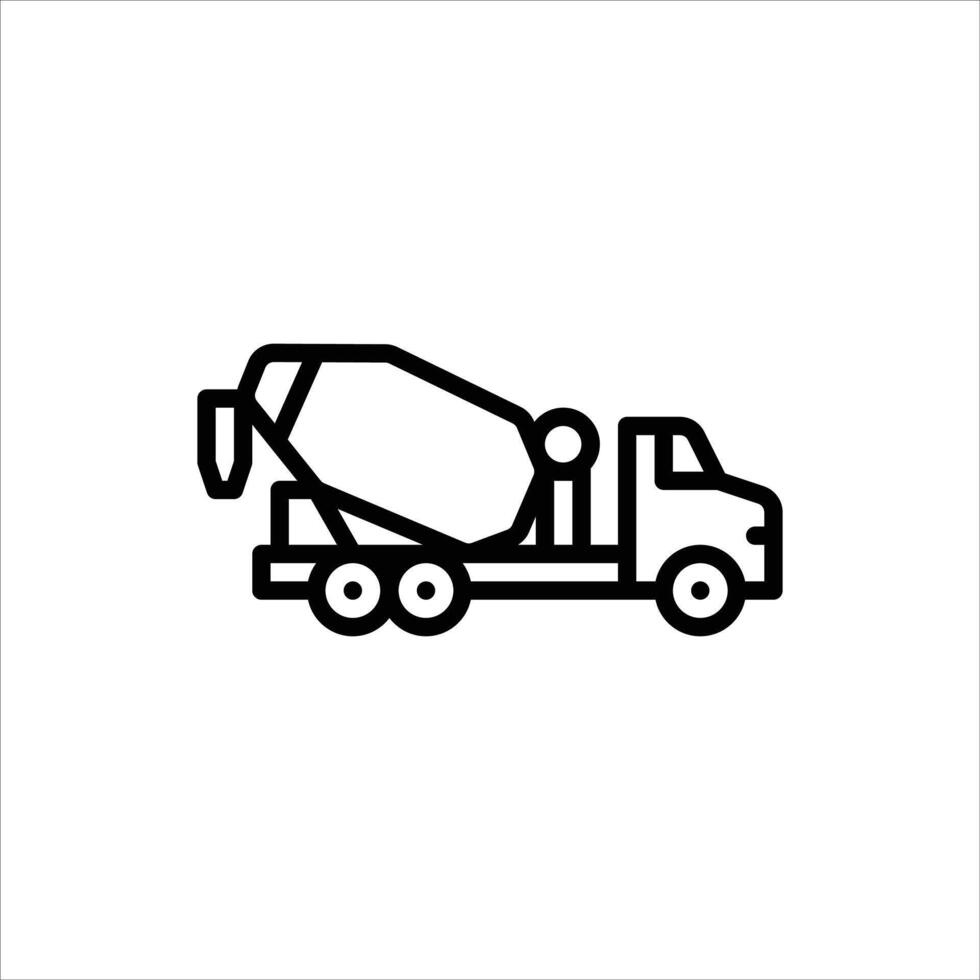 Cement Mixer truck outline icon. cement mixer line illustration vector